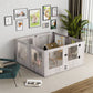 Glass dog kennel for sheltered pet resting space