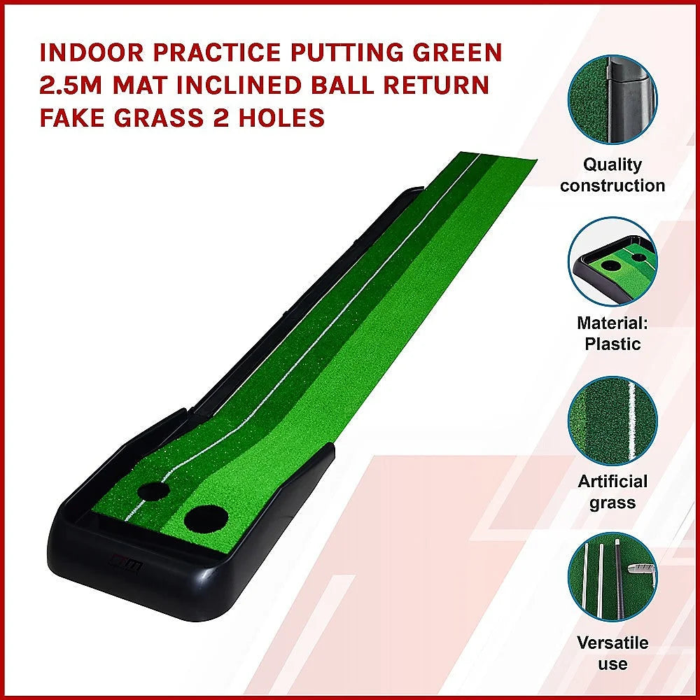 Indoor Practice Putting Green 2.5m Mat Ball Return Fake