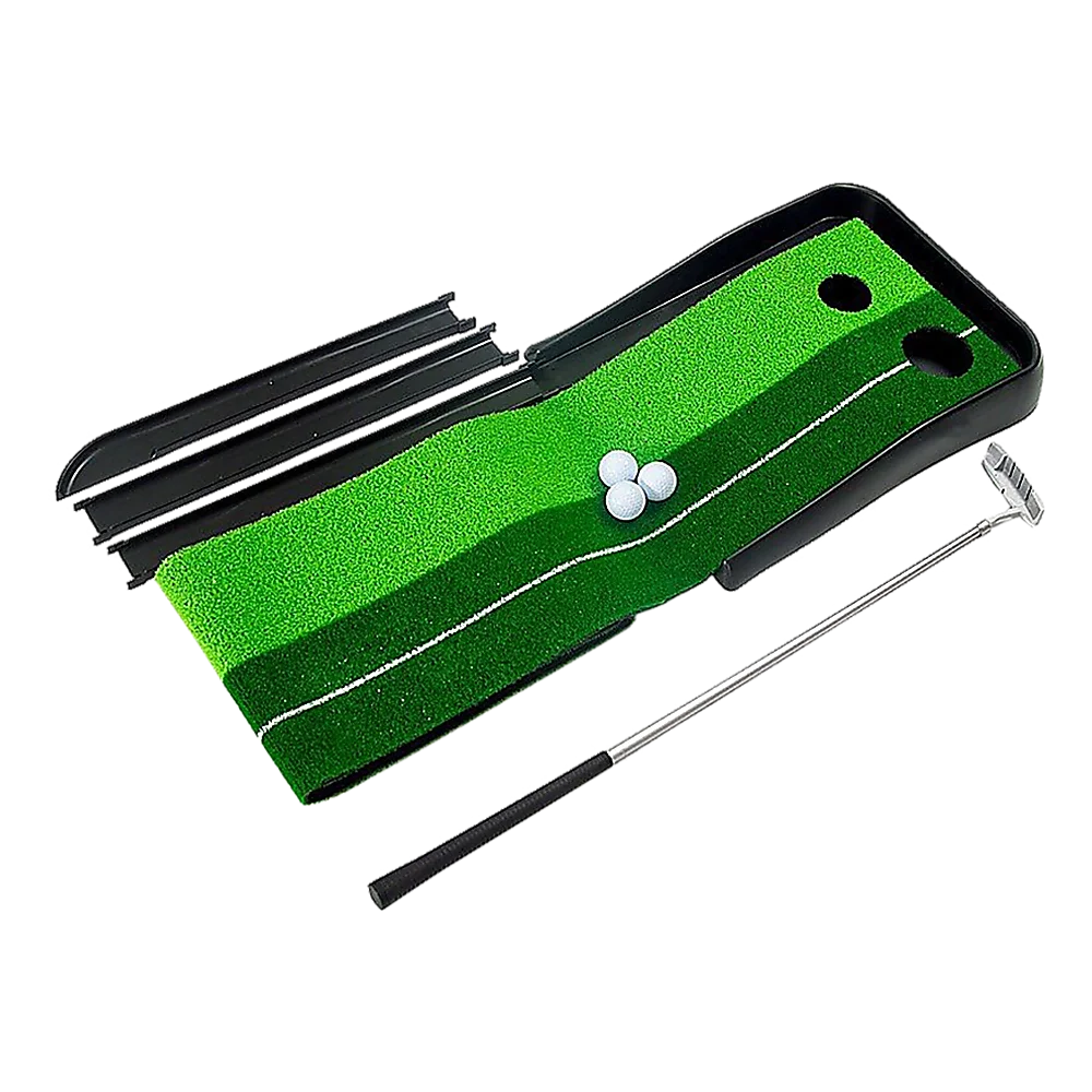 Indoor Practice Putting Green 2.5m Mat Inclined Ball Return