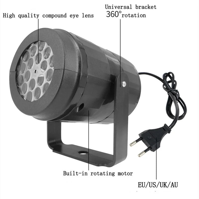 Indoor Snowstorm Projector Light - 16 Pattern Rotating LED