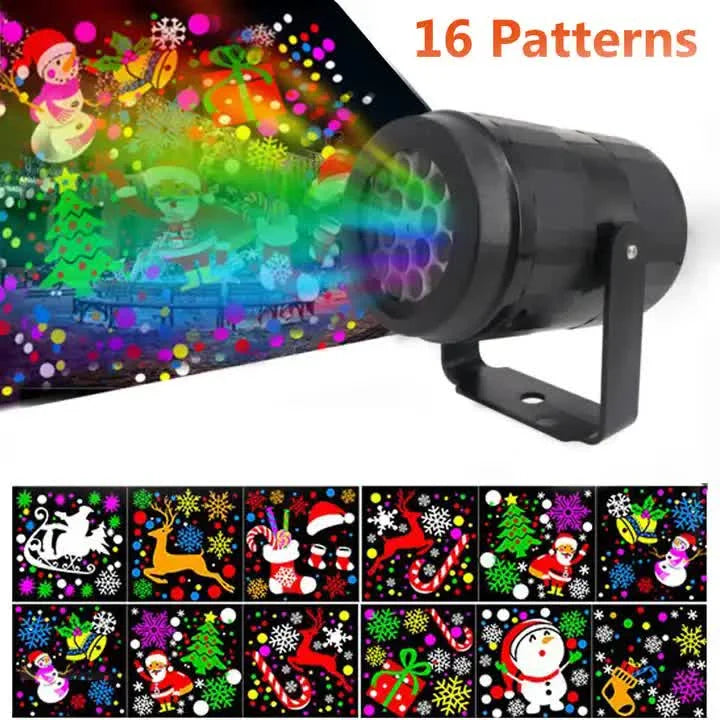 Indoor Snowstorm Projector Light - 16 Pattern Rotating LED