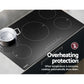 Ceramic 90cm induction cooktop zone with assembled base supports and lower rails