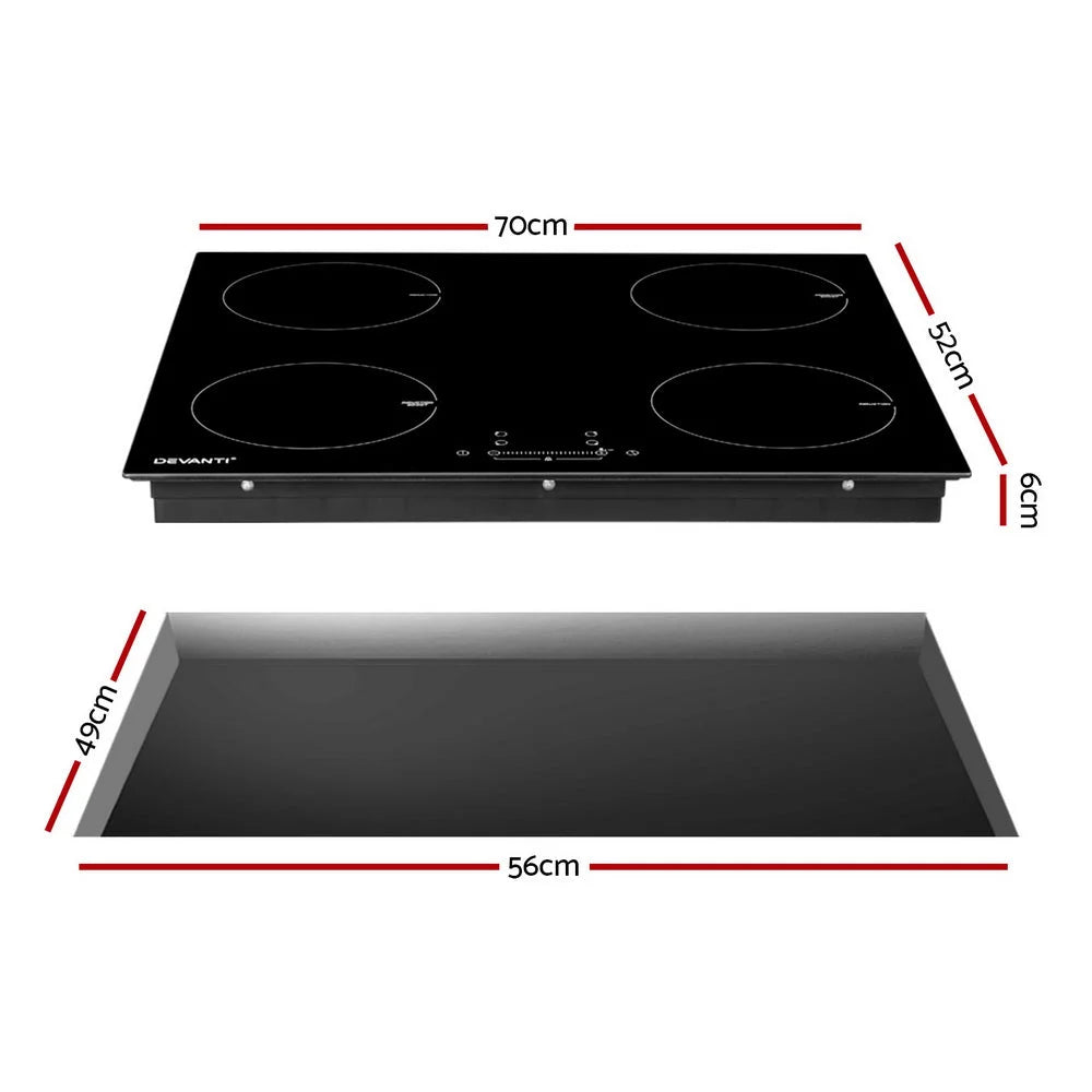 Induction Cooktop Ceramic 70CM 4-Zones Stove Cooktop Hot