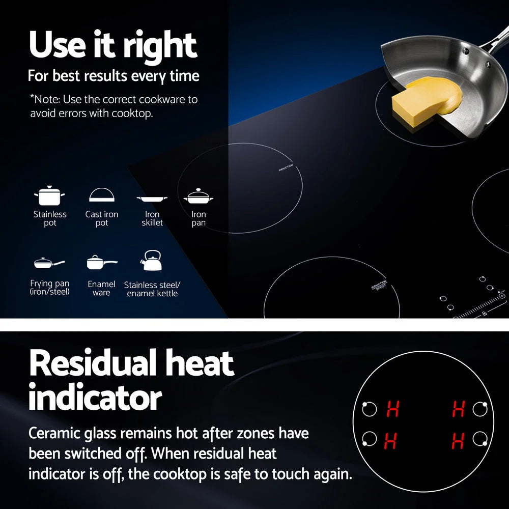 Induction Cooktop Ceramic 70CM 4-Zones Stove Cooktop Hot