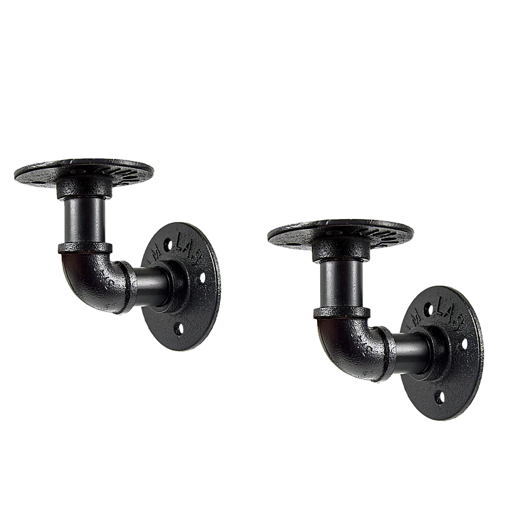 Industrial Black Iron Pipe Bracket Wall Mounted Floating
