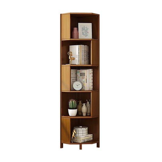 Industrial Corner Bookcase 5-Shelf Bookshelf Display