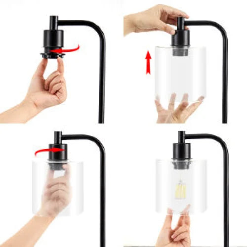 Industrial Table Lamp 2X Pack with USB Ports for Bedside