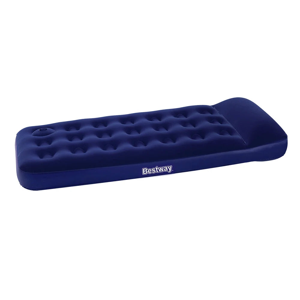 Navy mattress with layered cushioning and fabric casing
