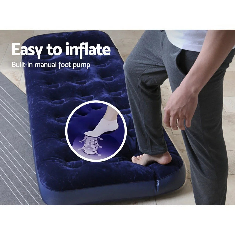 Navy mattress with bedroom mattress cover and side stitching