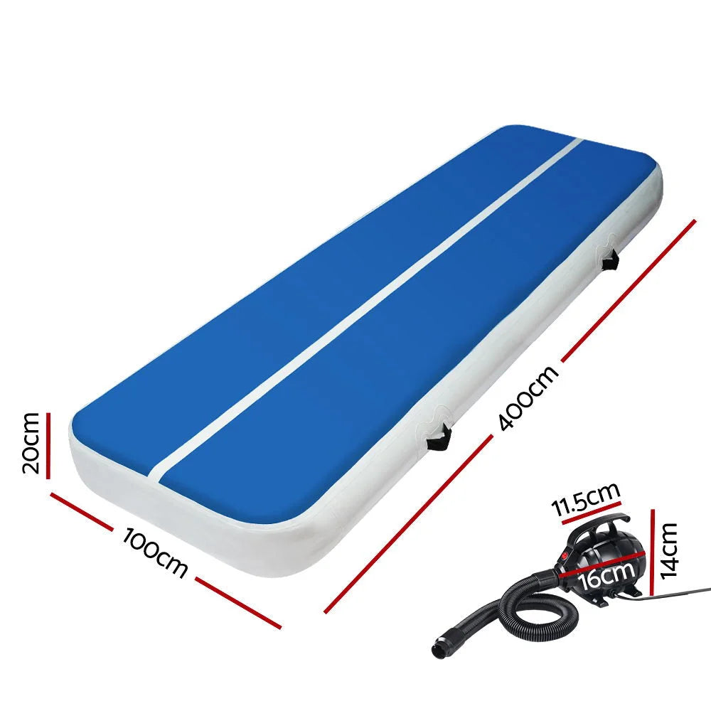 Inflatable Air Track Mat 4X1M 20CM Thick with Pump Tumbling