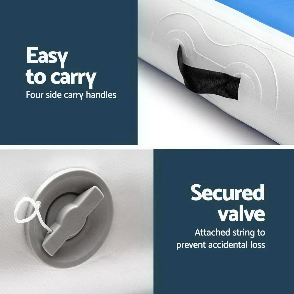 Inflatable Air Track Mat 5×1m 20 cm Thick Blue with Pump