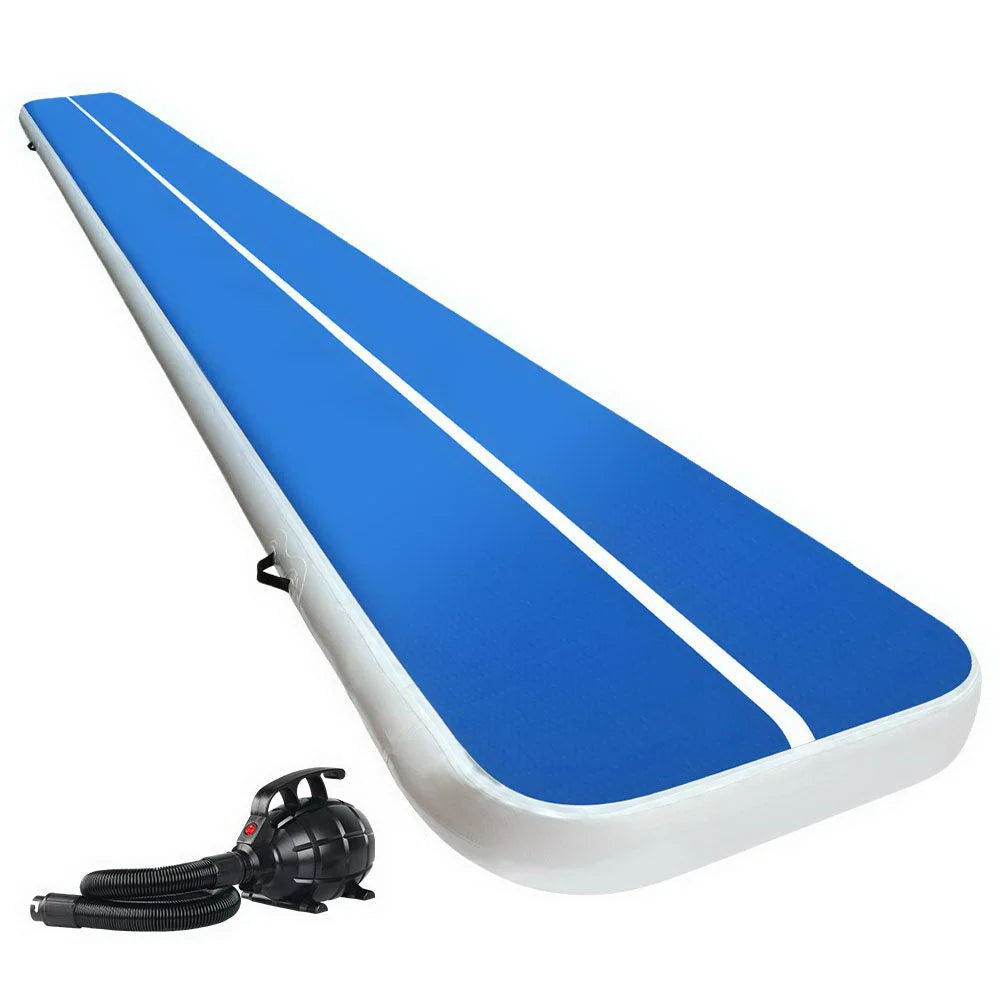 Inflatable Air Track Mat 6×1m 20 cm Thick Blue with Pump