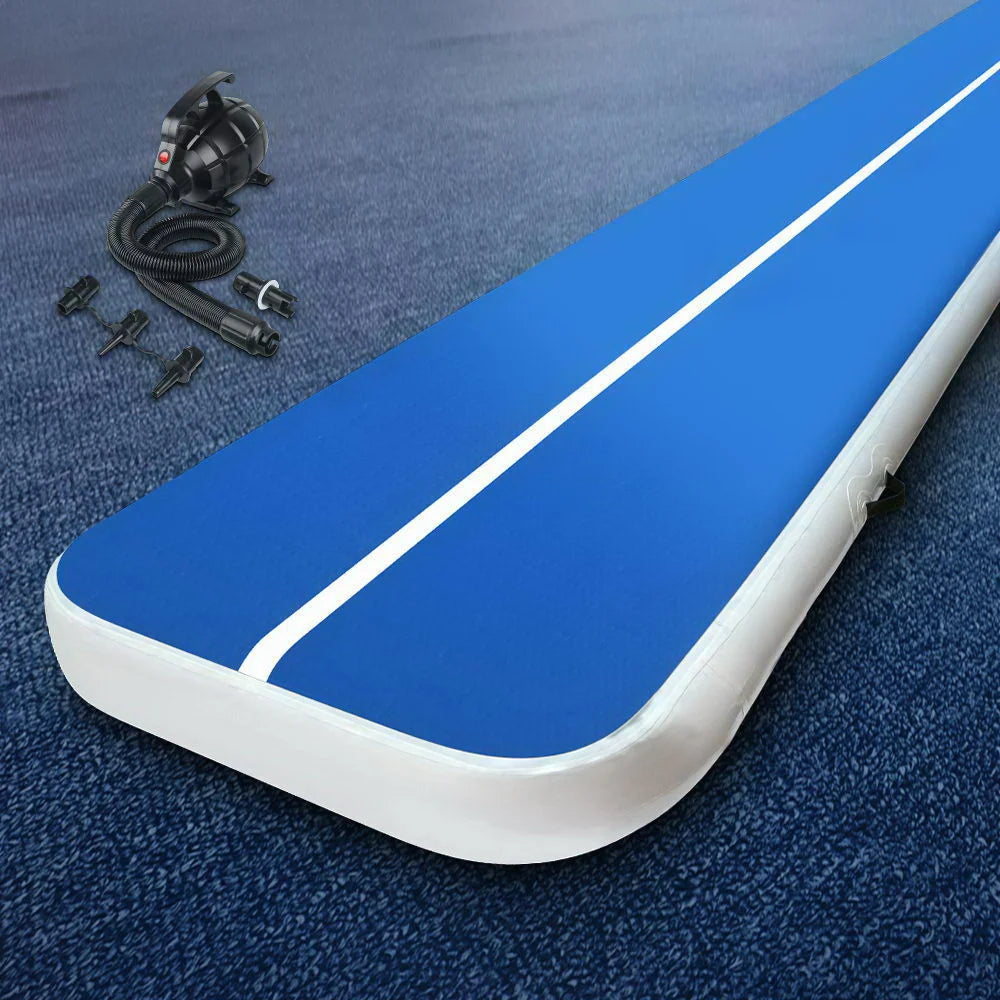 Inflatable Air Track Mat, , 20 cm Thick, Blue with Pump