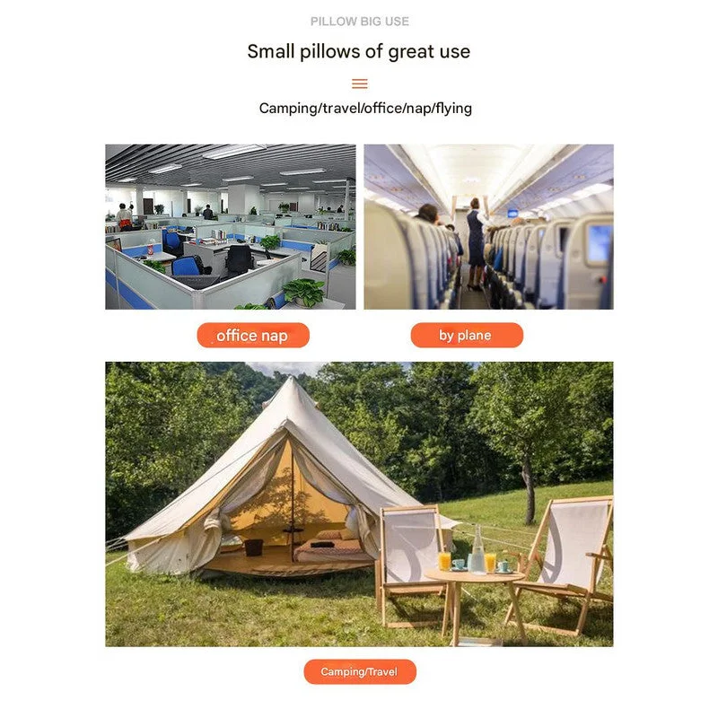 Inflatable Camping Pillow - Lightweight 46x32x12cm Travel