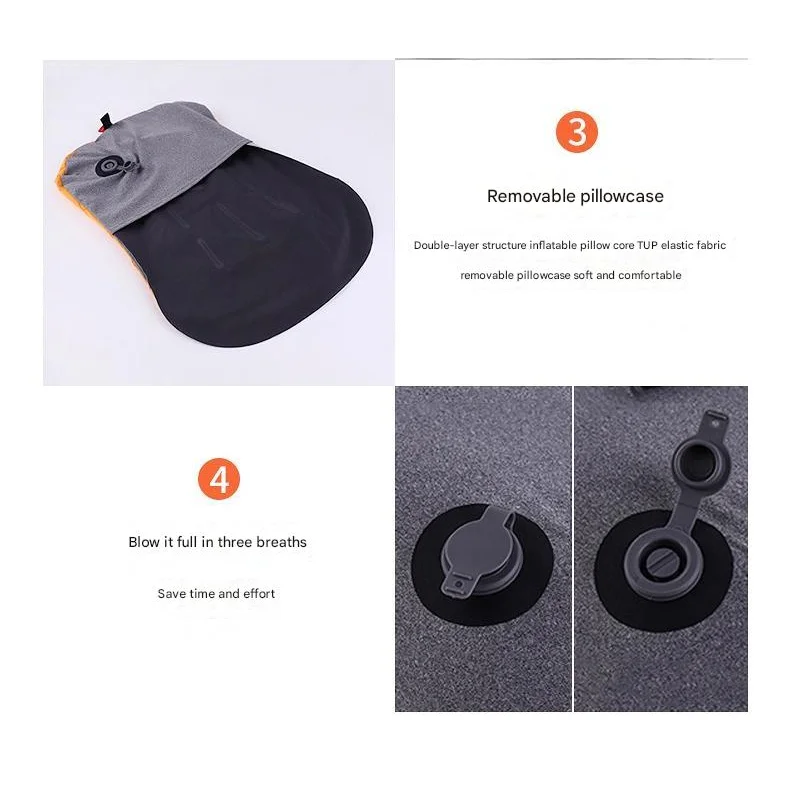 Inflatable Camping Pillow - Lightweight 46x32x12cm Travel