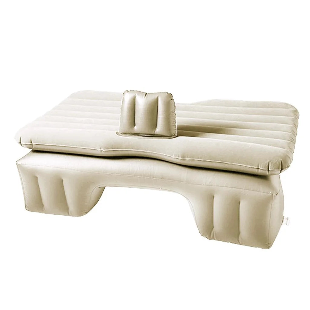 Inflatable Car Mattress Portable Travel Camping Air Bed Sleeping Rest - Beige - Premium