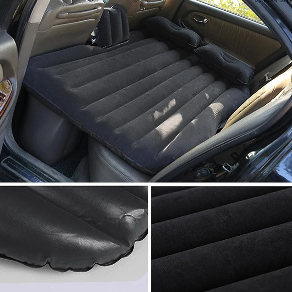 Inflatable Car Mattress Portable Travel Camping Air Bed Sleeping Rest - Grey - Premium
