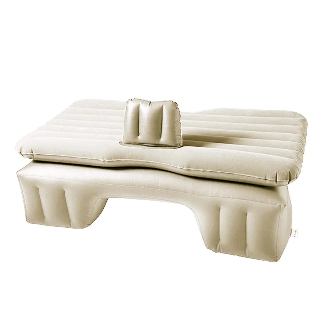 Inflatable Car Mattress Set Premium 2X Portable Travel Camping Air Bed Rest Sleeping Bed - Beige