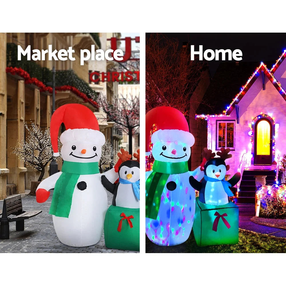 Inflatable Christmas 2.4M Snowman LED Lights Outdoor