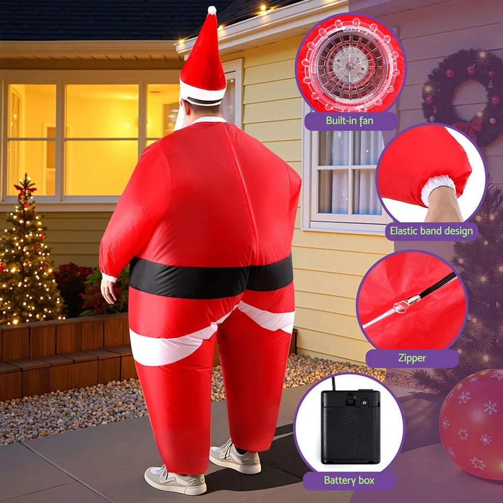 Inflatable Christmas Santa Claus Costume Adult Suit Blow Up