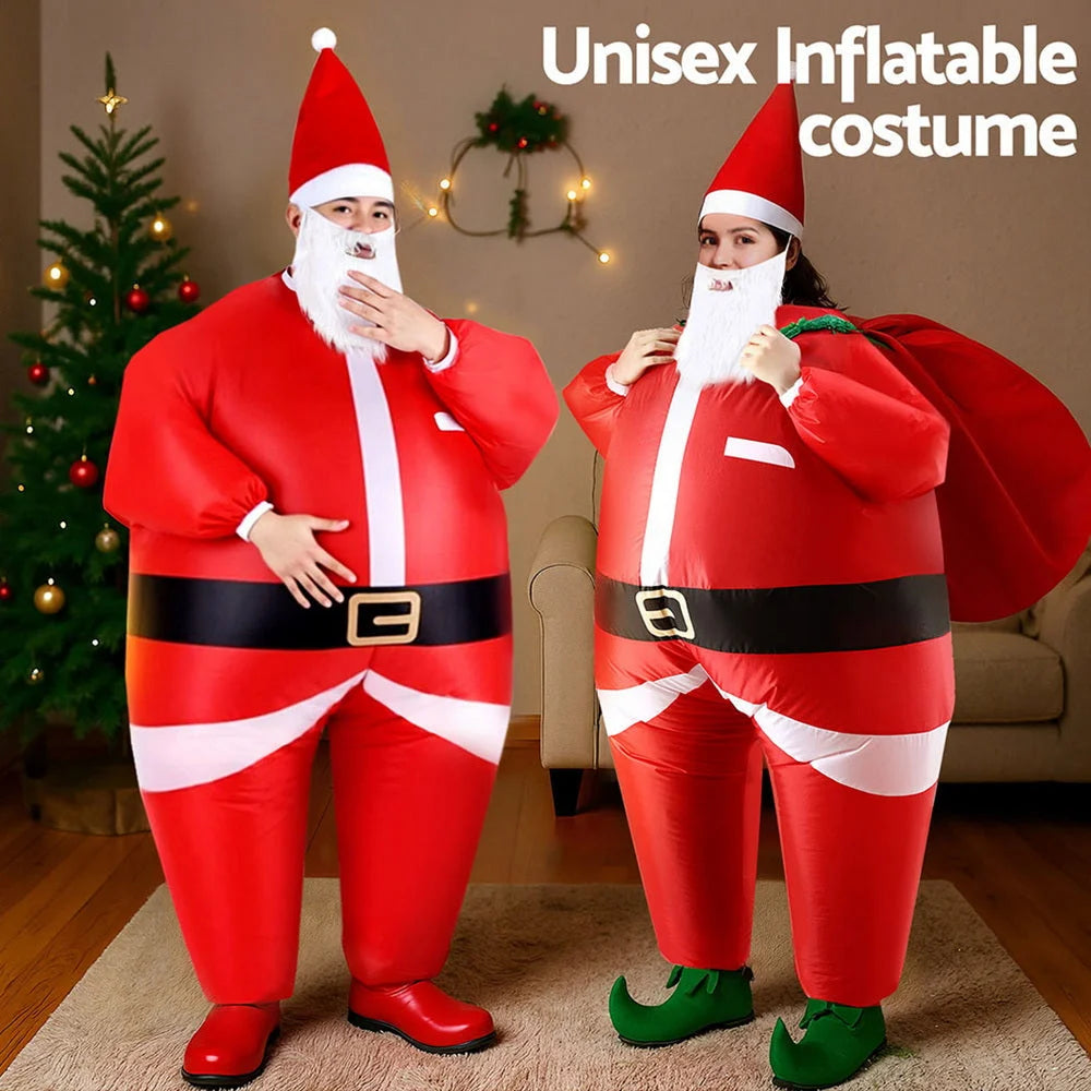 Inflatable Christmas Santa Claus Costume Adult Suit Blow Up