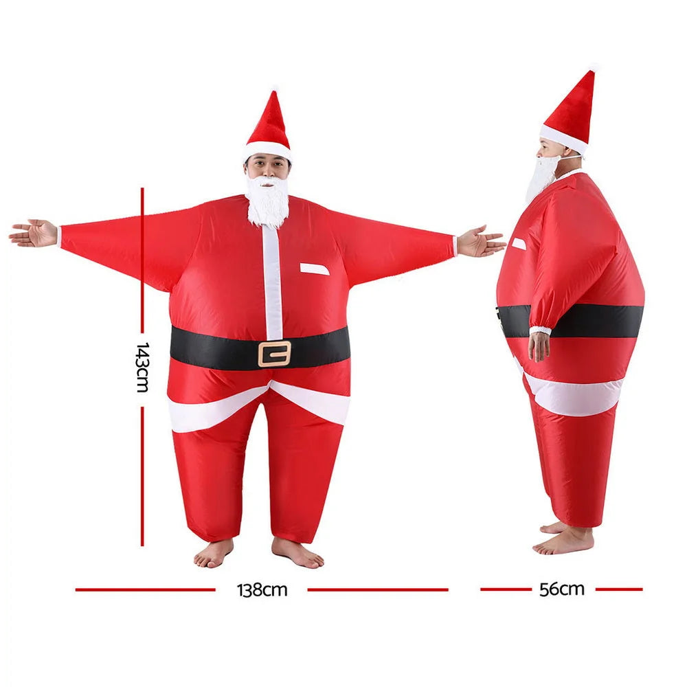 Inflatable Christmas Santa Claus Costume Adult Suit Blow Up