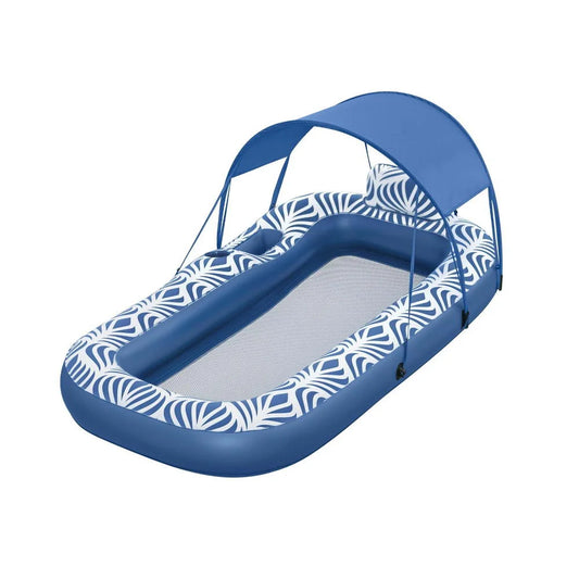 Inflatable Floating Lounger with Sunshade Canopy - 1.98M x