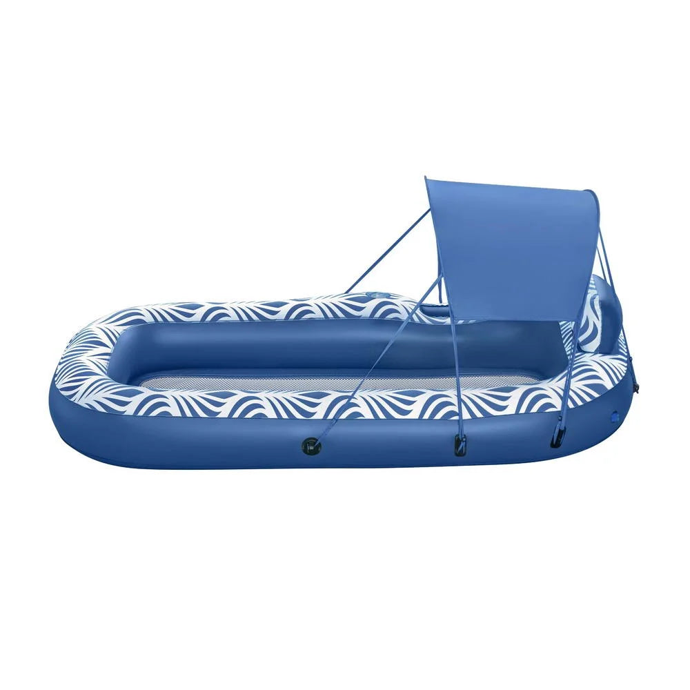 Inflatable Floating Lounger with Sunshade Canopy - 1.98M x