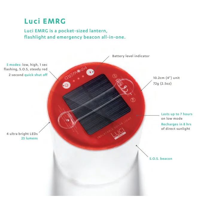 Inflatable Solar Light MPOWERD Luci Camping