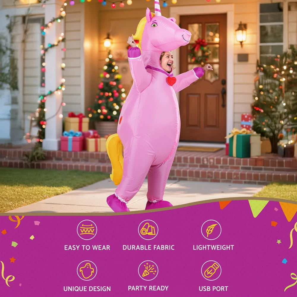 Inflatable Unicorn Costume Adult Suit Blow Up Party Fancy