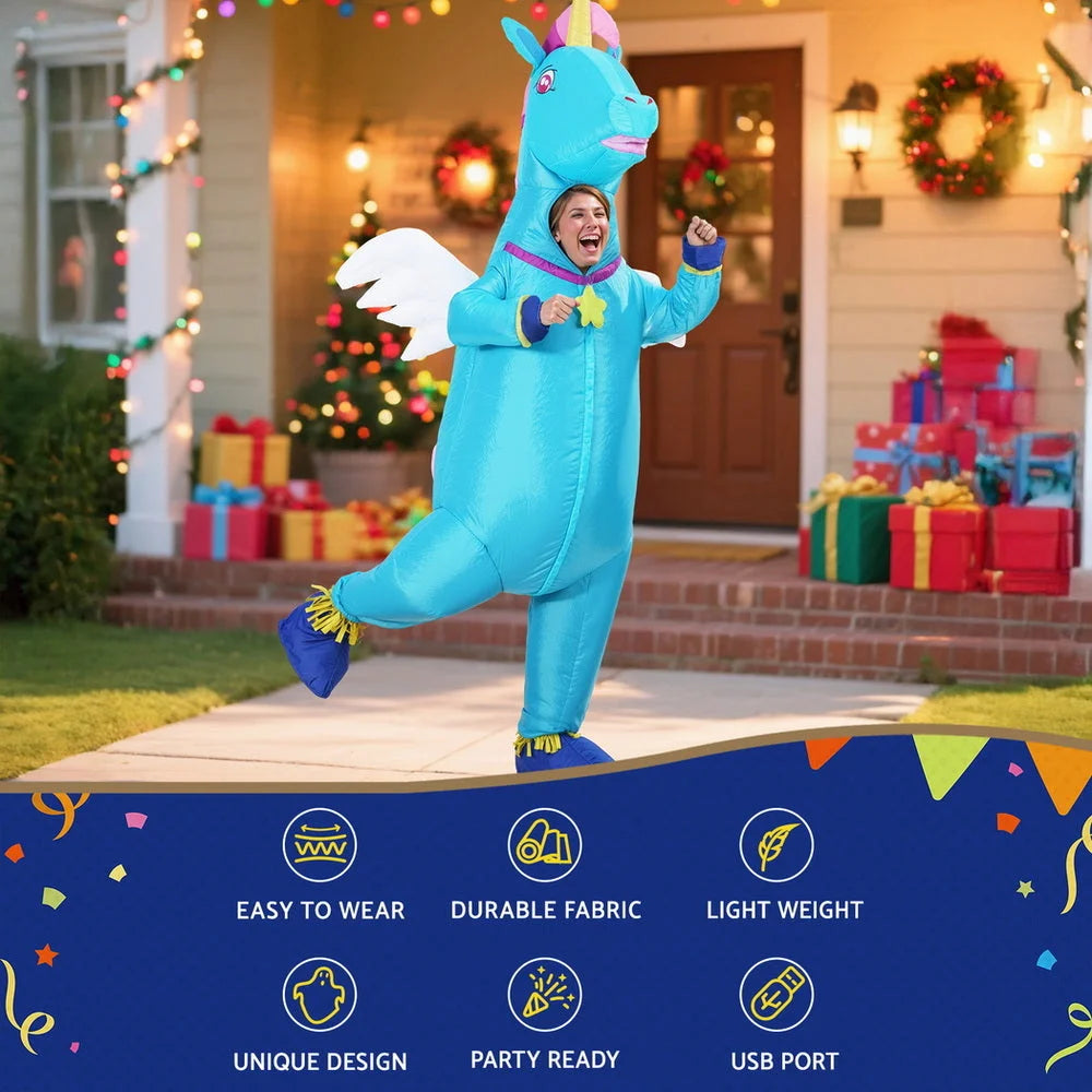 Inflatable Unicorn Costume Adult Suit Blow Up Party Fancy