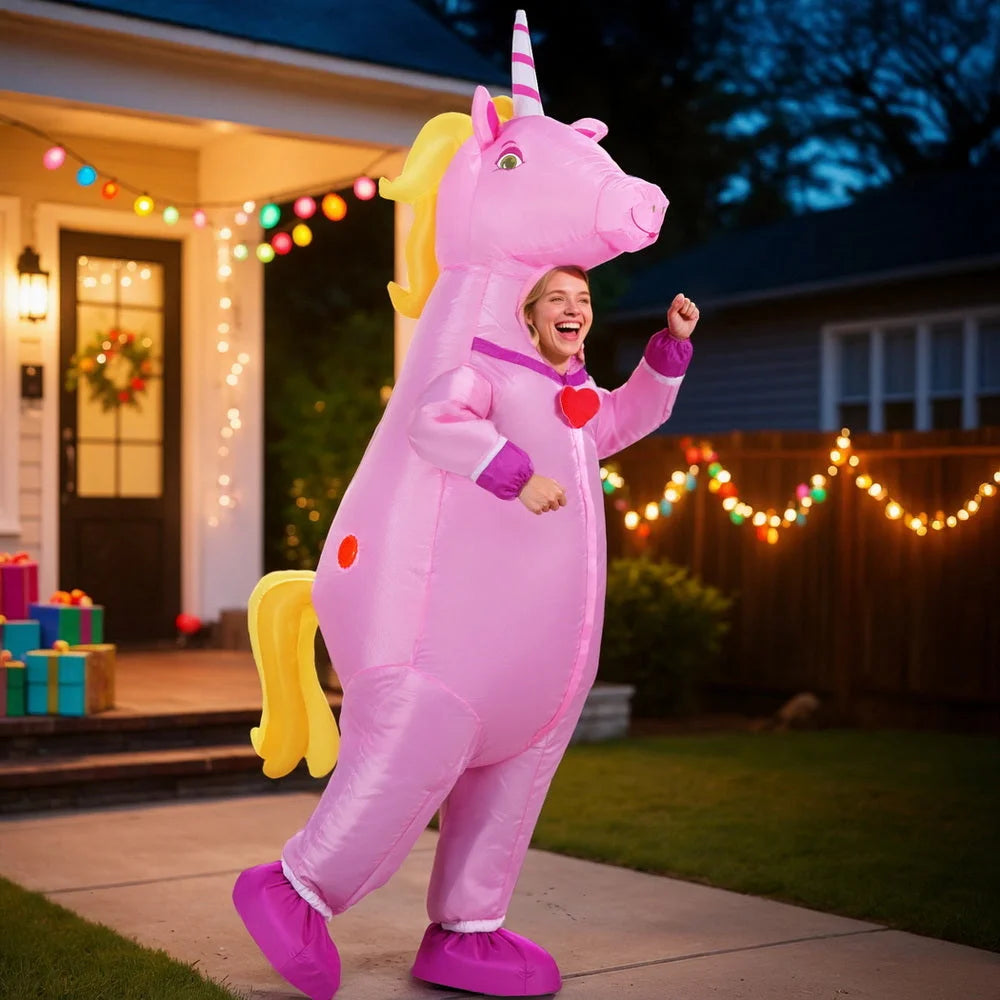 Inflatable Unicorn Costume Adult Suit Blow Up Party Fancy