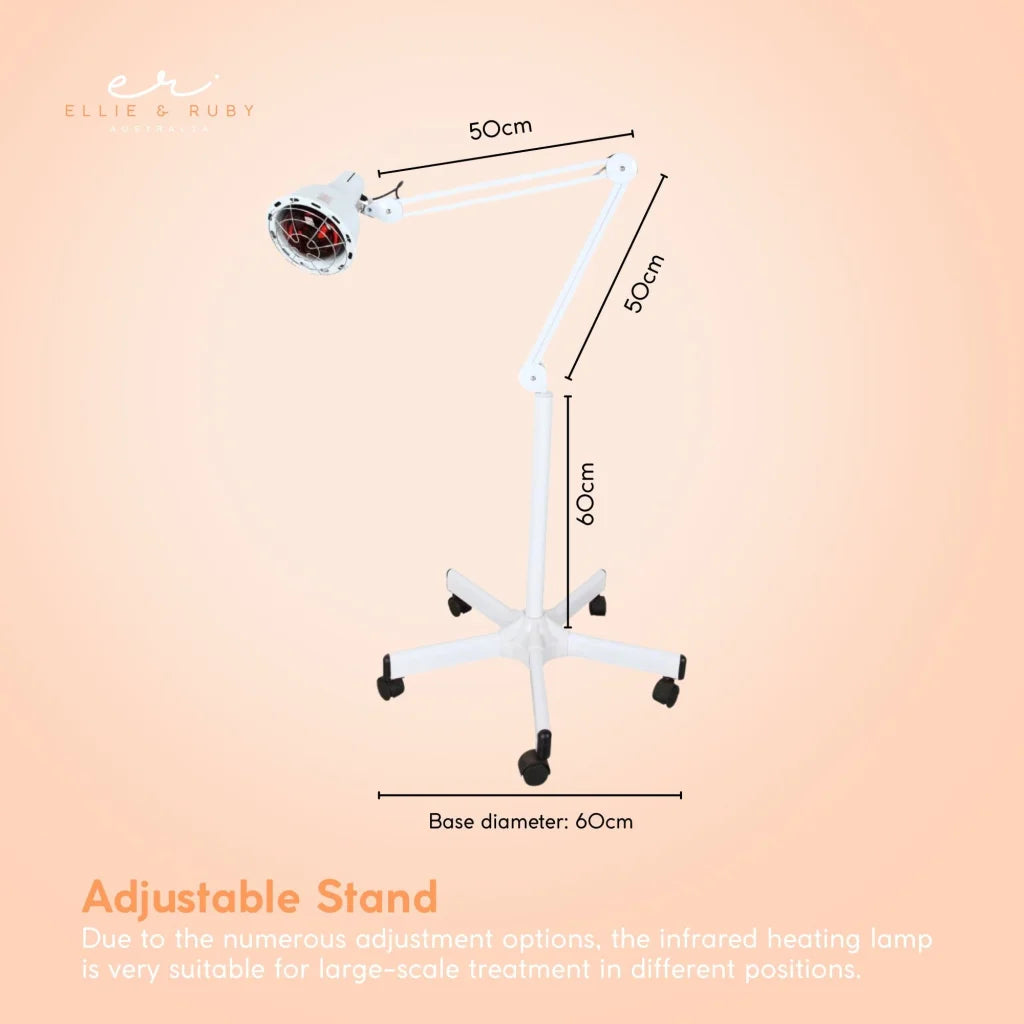 Infrared Heat Floor Lamp 275W Mobile Dimmable Salon Home