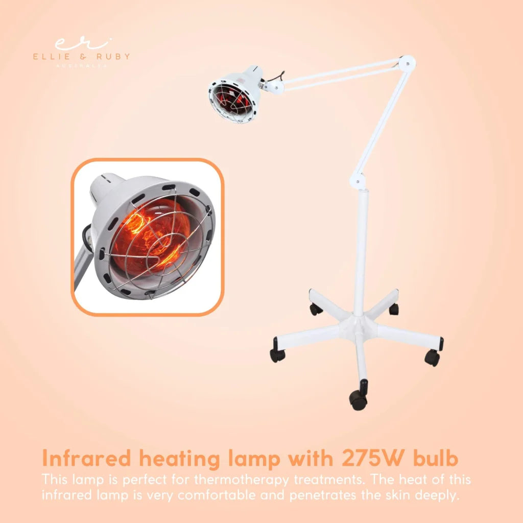Infrared Heat Floor Lamp 275W Mobile Dimmable Salon Home