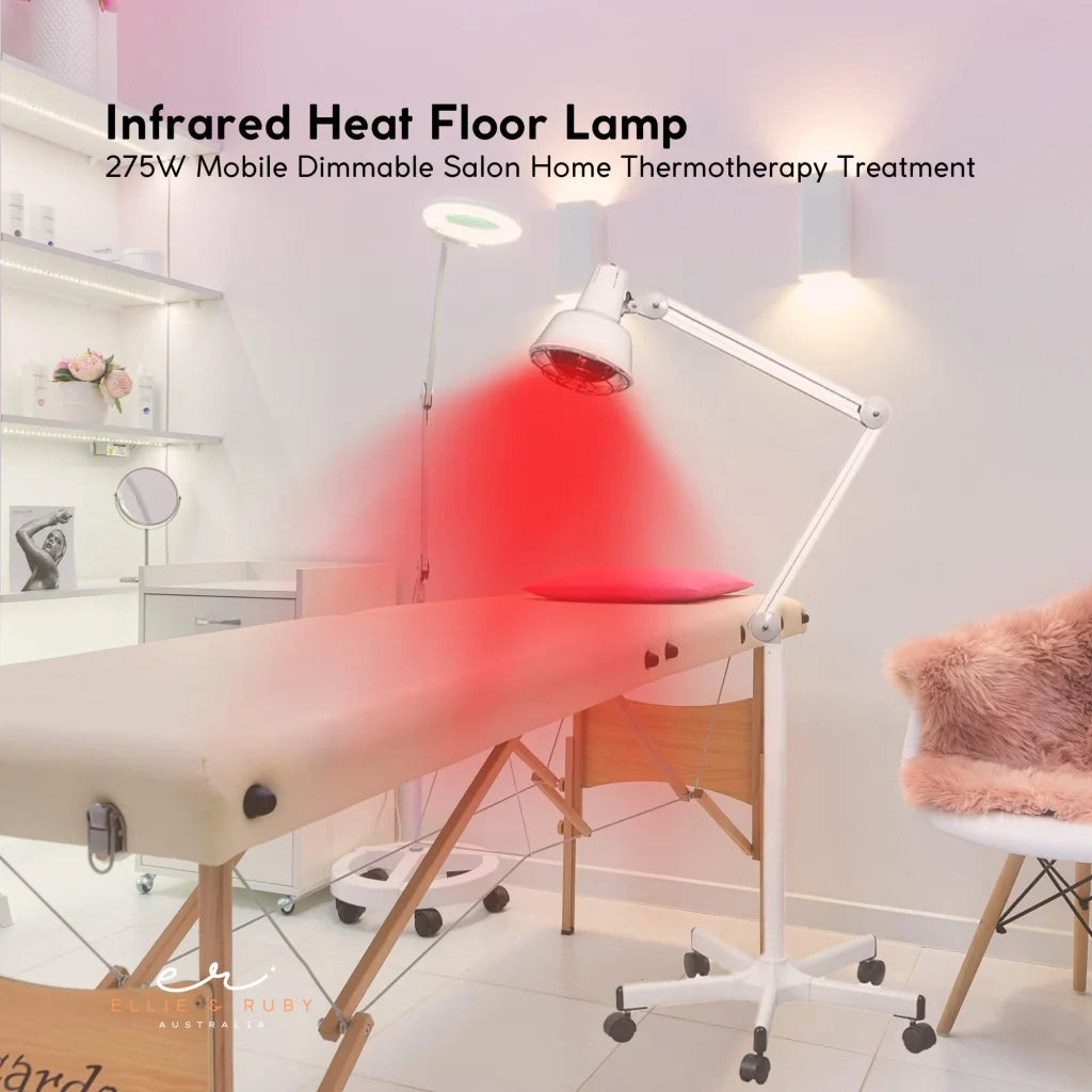 Infrared Heat Floor Lamp 275W Mobile Dimmable Salon Home