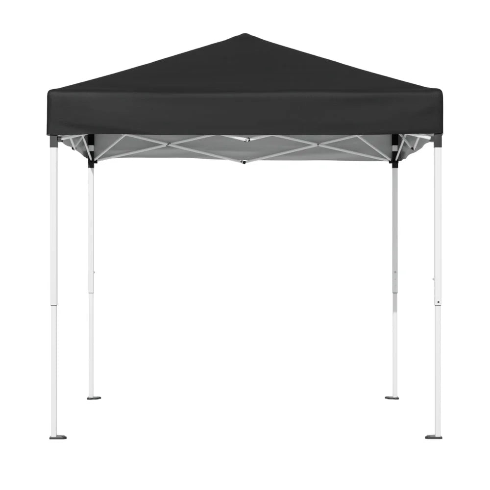 Black 2x2m pop-up gazebo with marquee canopy, poles and sandbags