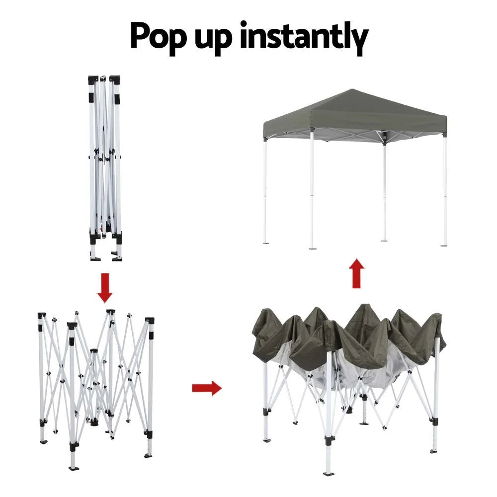 Grey 2x2m gazebo for household use