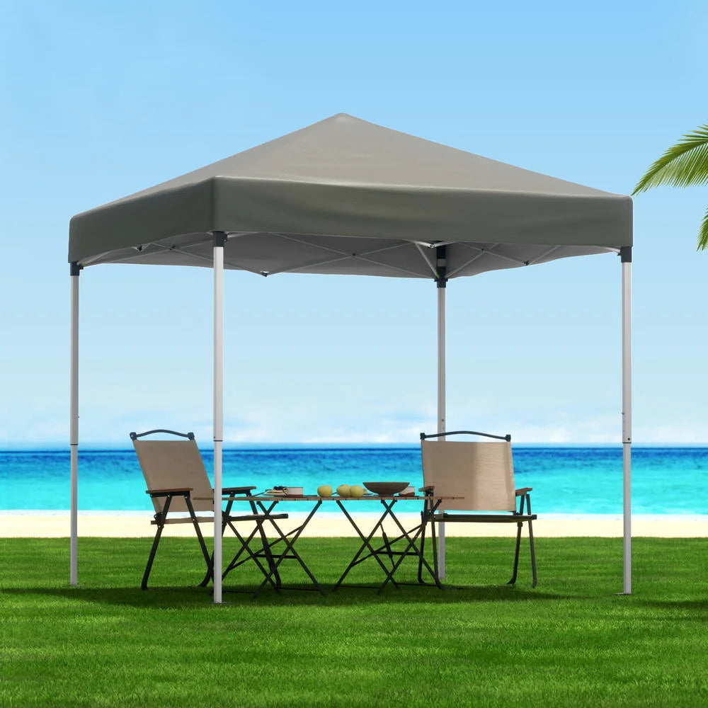 Grey 2x2m gazebo with outdoor patio marquee shade