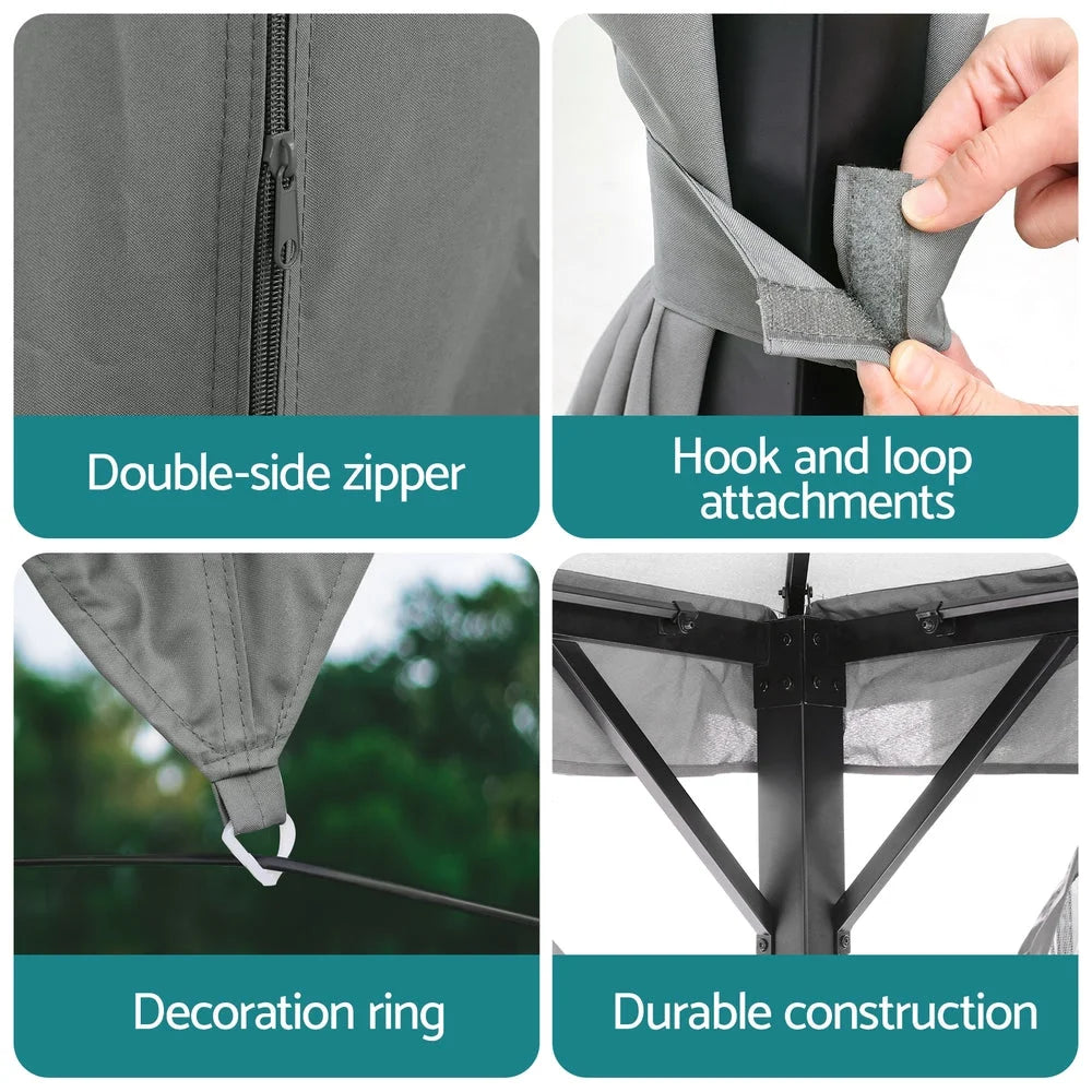 Instahut Gazebo 3x4m Canopy Outdoor Steel Frame Patio Tent