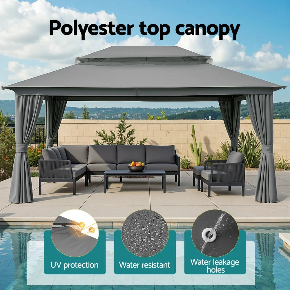 Instahut Gazebo 3x4m Canopy Outdoor Steel Frame Patio Tent