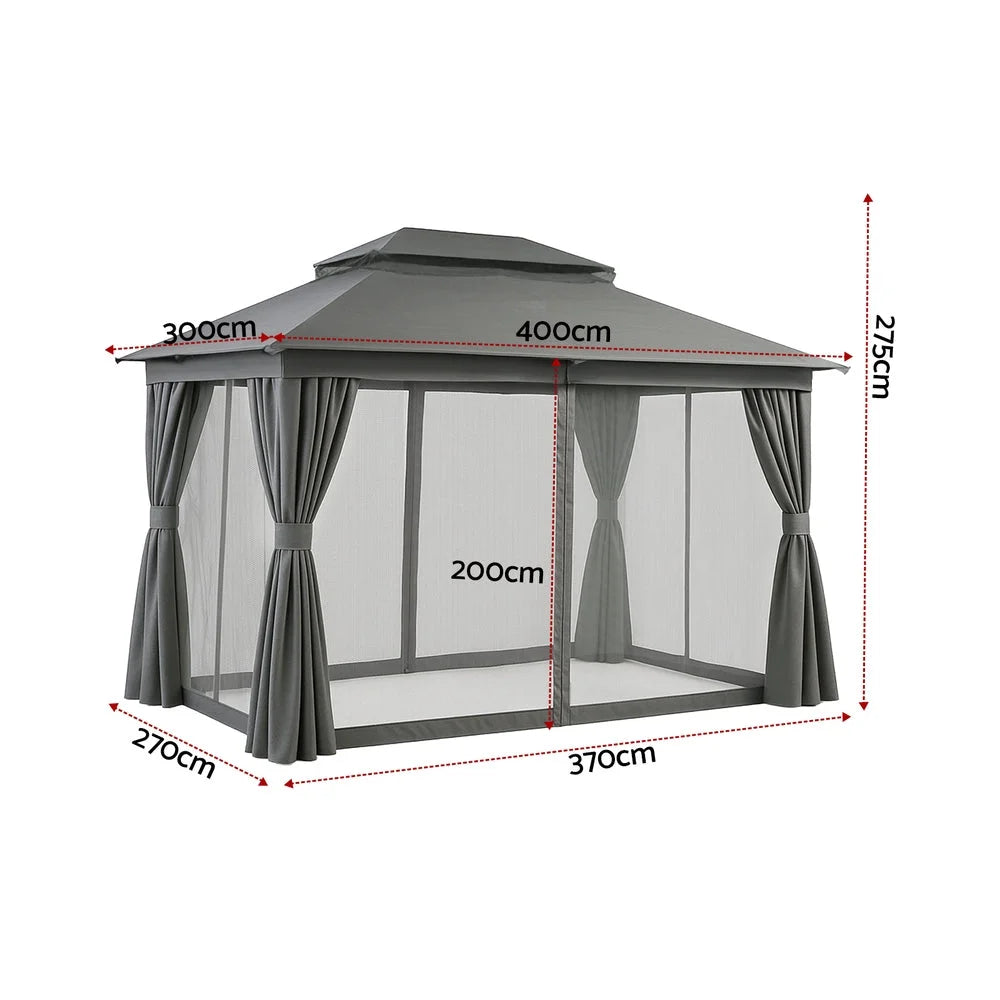 Instahut Gazebo 3x4m Canopy Outdoor Steel Frame Patio Tent