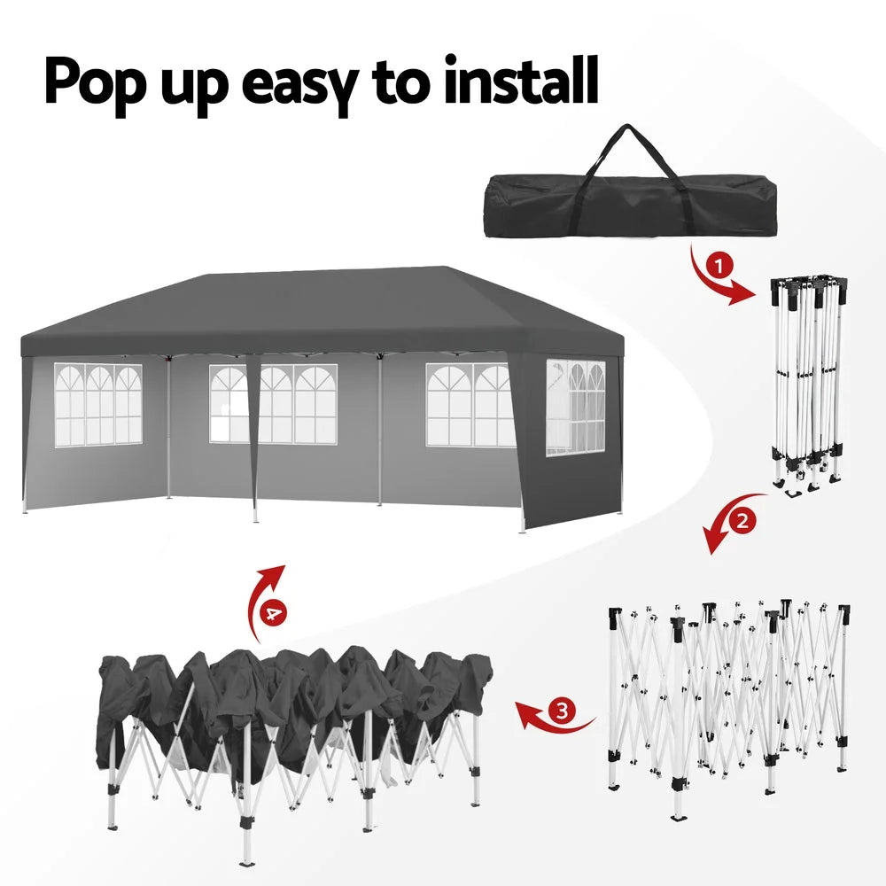 Instahut Gazebo 3x6m Pop Up Marquee Wedding Party Outdoor