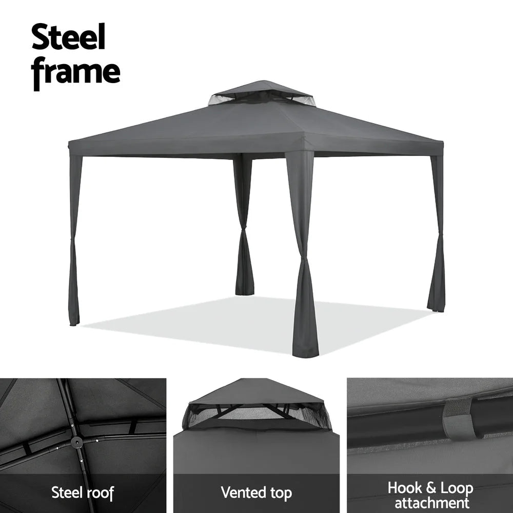 Instahut Gazebo Marquee 3m Outdoor Event Tent Camping Party
