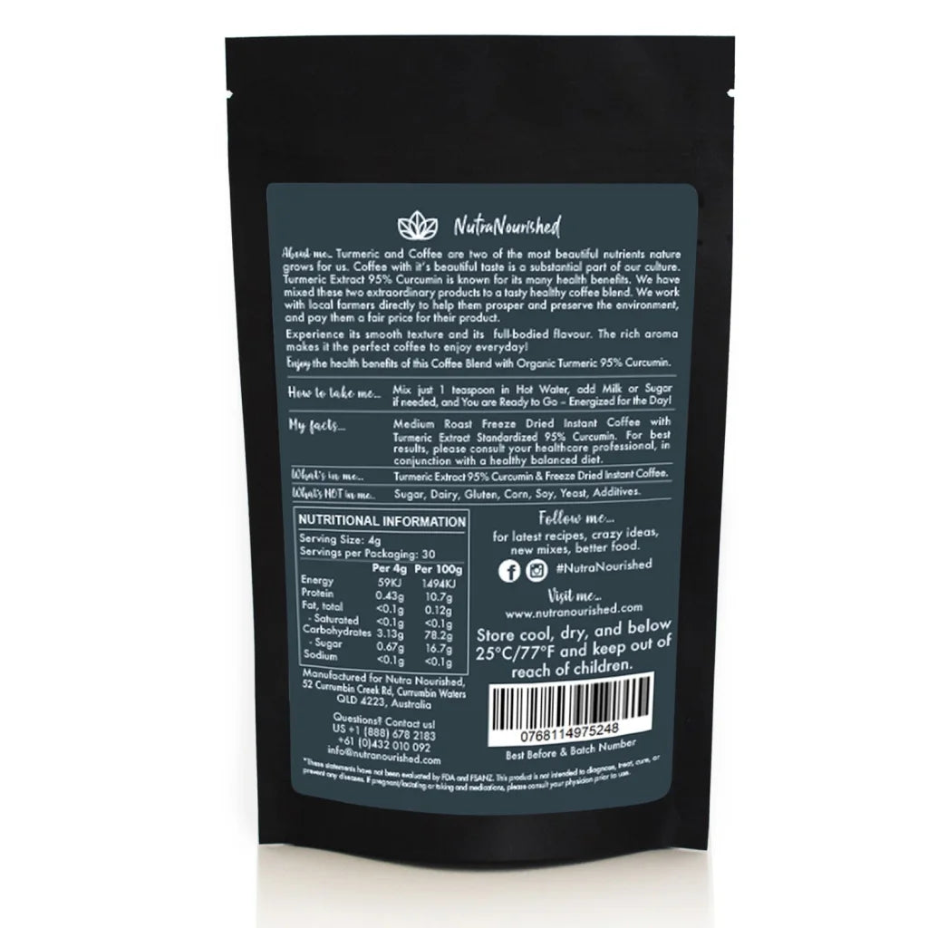 Instant Coffee with 95% Pure Organic Curcumin - Turmeric