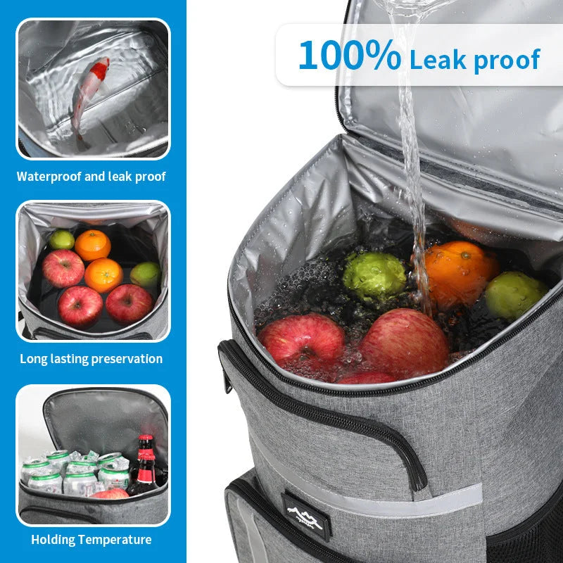 Insulated Cooler Backpack portable outdoor picnic and beverage bag