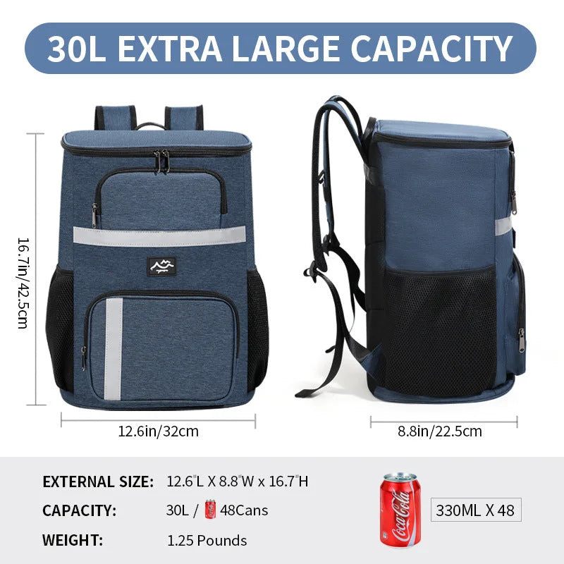 Insulated Cooler Backpack - Portable Outdoor Picnic