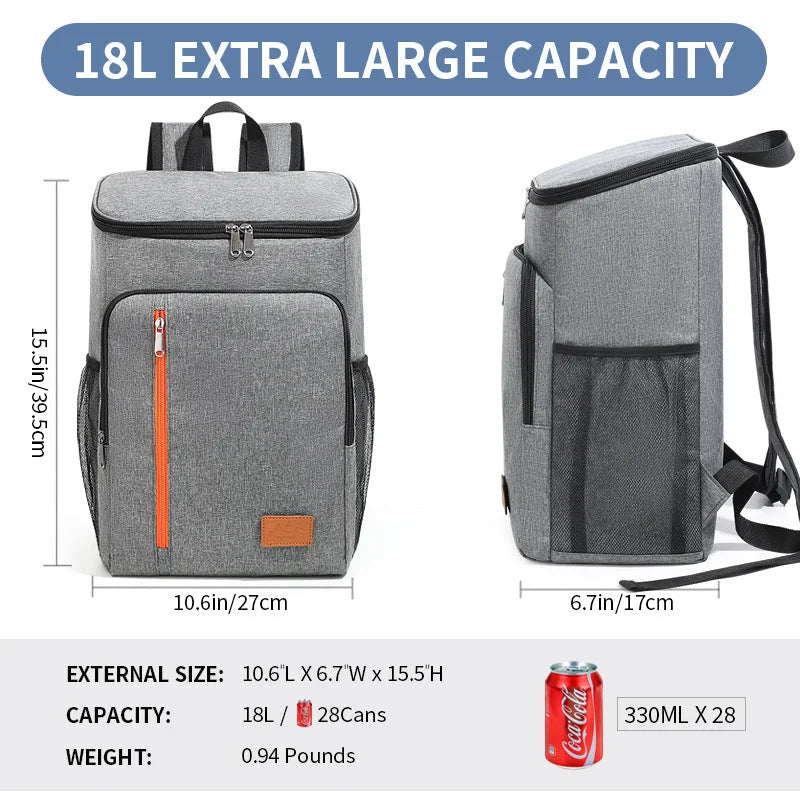 Insulated Cooler Backpack- Stylish Portable Fresh-keeping