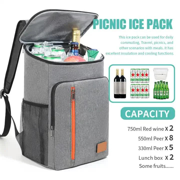 Insulated Cooler Backpack- Stylish Portable Fresh-keeping