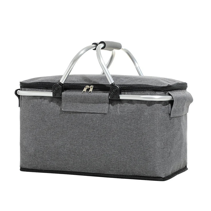 Insulated Picnic Basket with Aluminum Frame - Portable