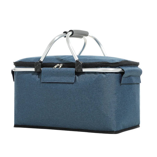 Insulated Picnic Basket with Aluminum Frame - Portable